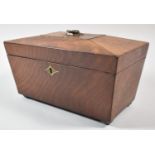 A 19th Century Sarcophagus Shaped Mahogany Tea Caddy with Hinged Lid to Central Mixing Well {No