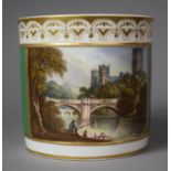 A 19th Century Bloor Derby Tankard Having Hand Painted Cartouche of Durham on Green Ground with Gilt