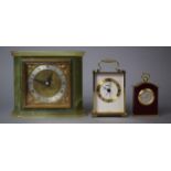 An Elliot Mantle Clock with Belgian Onyx and Gilt Decorated Case, Clockwork Movement together with a