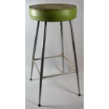 A Vintage Circular Topped Chrome Based Stool, 64.5cm high