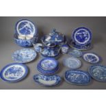A Collection of Various 19th Century and Later Blue and White Ceramics to include Plates, Lidded