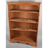 A Modern Pine Four Shelf Open Bookcase, 85cm wide