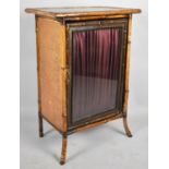 An Edwardian Bamboo Glazed Cabinet with Shelved Interior, Bottom Hinge Requires Attention, 62.5cm