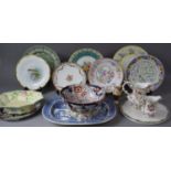 A Collection of Ceramics to include Blue and White Willow Pattern Meat Dish, Floral Pattern Jugs,