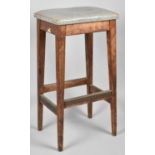 A Vintage Rectangular Topped Stool on Tapering Square Legs, 38cm Wide