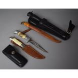 A Collection of Five Various Hunting, Diving and Penknives, Various Makes