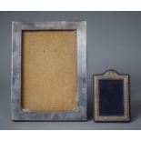 Two Silver Mounted Photoframes, the Larger with Chester Hallmark 1909, 12x16.5cm the Smaller for