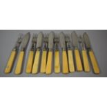 A Good Set of Silver Fish Knives and Forks Having Silver Blades and Fork Ends, 12 in Total and