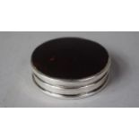 An Edwardian Silver and Tortoiseshell Compact, Inner Mirror Damaged, 5cm Diameter, Birmingham