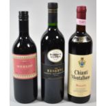 Three Bottles of Various Red Wine