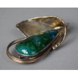 An Israeli Brooch/Pendant Marked Silver Housing a Large Eilat Type Stone, Makers Mark Verso and