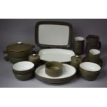 A Collection of Various Green Denby Stoneware Oven to Table Items, Jugs, Jars etc