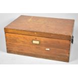 A Vintage Wooden Storage Box with Metal Carrying Handles, 71.5cm wide