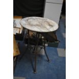A Circular Topped Iron Framed Patio Table, 58cm Diameter