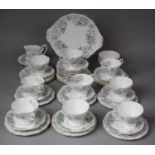 A Collection of 39 Pieces of Royal Albert Silver Maple Teawares to comprise Cups, Saucers, Side