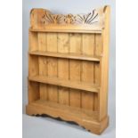 A Pine Four Shelf Open Bookcase with Pierced Gallery, 81cm wide