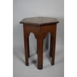 A Late 19th Century Oak Hexagonal Stand, 46cm high