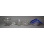 A Collection of Five Pieces of 19th Century and Later Glassware to Include Bowl with Floral