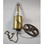 A Victorian Salters Brass Meat Jack with Wheel and Original Key (Good Working Order)