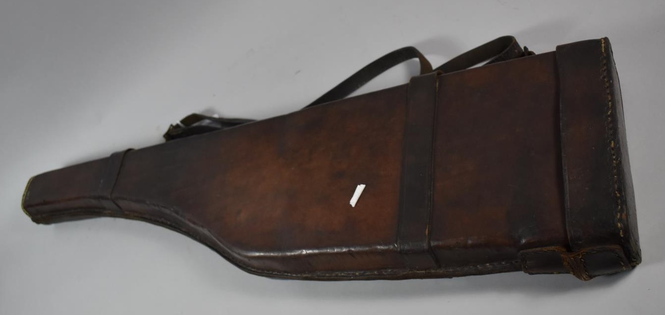 A 19th Century Leather Leg of Mutton Shotgun Case, 86cm Long - Image 3 of 4