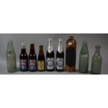 A Collection of Vintage Ales, Marble Stop Bottles and Russian Stoneware Vodka Bottle