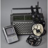 A Four Band Hitachi Radio, Headphones and a Citizen LCD Colour Television, ST755