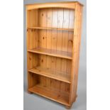 A Modern Pine Four Shelf Open Bookcase, 72cm wide
