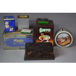 A Collection of Eight Various Vintage Tins to include Faux Tortoiseshell Decorated Sarcophagus