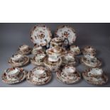 A Collection of Edwardian Imari Pattern Teawares to include Teacups, Saucers, Side Plates, Slop Bowl