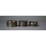 Three Silver Napkin Rings, One Mappin and Webb, 44.8g