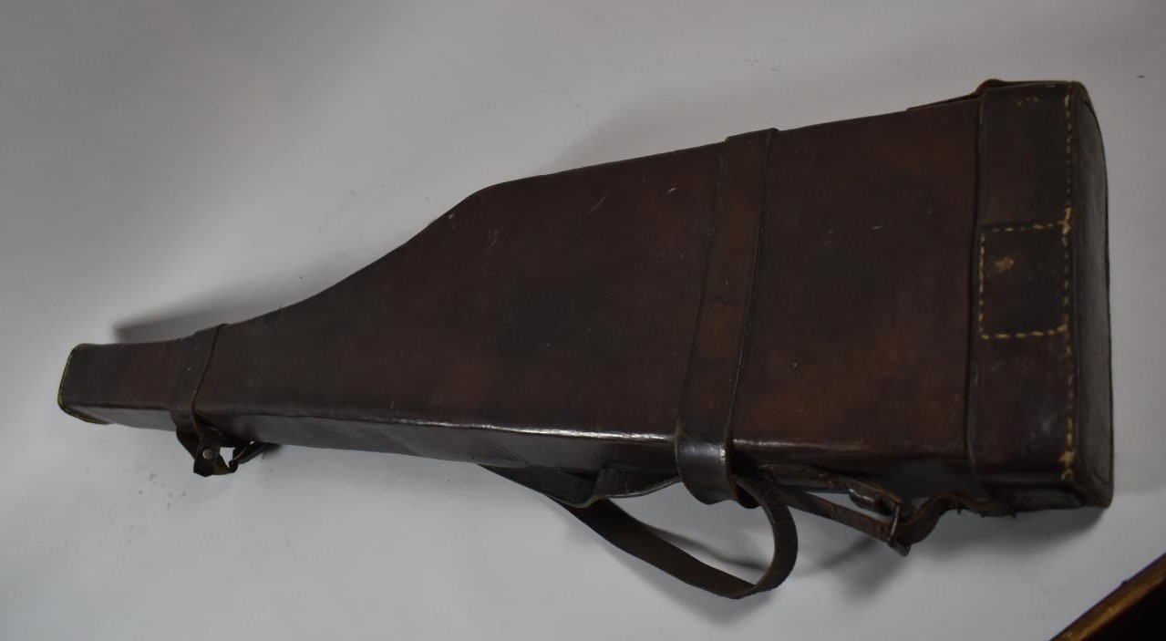 A 19th Century Leather Leg of Mutton Shotgun Case, 86cm Long - Image 4 of 4