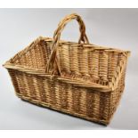 A Modern Wicker Rectangular Shopping Basket, 45cm Wide