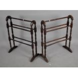 Two Victorian Style Stained Towel Rails
