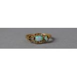 An 18ct Gold, Diamond Chip and Opal Ring, Loss to Stones, Possibly Reshanked, Potentially Georgian