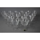 A Collection of Royal Brierley Cut Glass Bruce Pattern Short Shallow Wines (20 in Total)