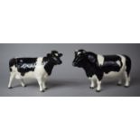 A Beswick Friesian Bull CH. Coddington Hilt Bar Together with a Friesian Cow CH. Claybury
