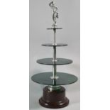 An Early 20th Century Bakelite Four Tier Display Shelf with Figural Finial, 49cm high