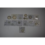 A Collection of Edwardian British Silver Coinage to Include Two Crowns, Two Florins, One Shilling,