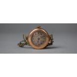 A 9ct Rose Gold Cased Ladies Watch on Yellow Metal Bracelet