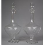 A Pair of Glass Decanters of Vase Form