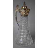 A Mappin & Webb Silver Topped Cut Glass Claret Jug, 31cm High, Sheffield 1985 Hallmark