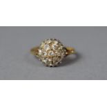 A Georgian Style 9ct Gold Ring Having CZ Domed Cluster, 3.4g