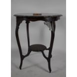 An Edwardian Circular Mahogany Occasional Table on Cabriole Supports on Circular Stretcher Shelf,