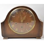 A 1950's Westminster Chime Mantle Clock, Walnut Case, 29cm wide