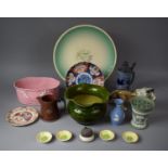A Collection of Ceramics to include Susie Cooper Charger, Imari Wavy Rimmed Dish, Green Glazed