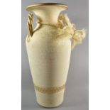 A Modern Gilt Decorated Vase with Two Miniature Amphoras, 50cm high