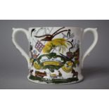 A Mid/Late 19th Century God Speed the Plough Transfer Printed Loving Mug, 10cm high