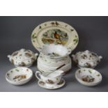 A Collection of Pheasant Decorated Dinnerwares to Include Plates, Lidded Tureens, Oval Meat Plate