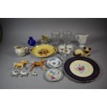 A Collection of various Ceramics to Include Aynsley Orchard Gold Two Handled Dish, Various Animal