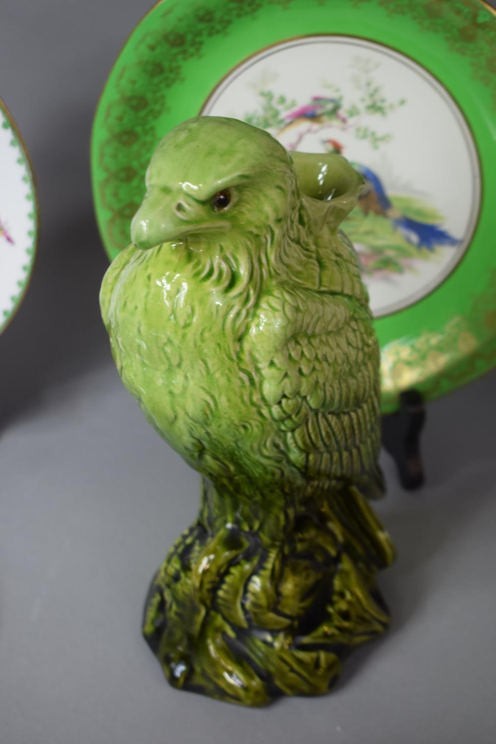 A Collection of Ceramics to include Green Glazed Hawk Vase, Lidded Italian Rabbit Box, Victorian - Image 2 of 2